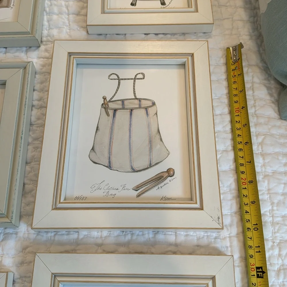 Art for laundry room- framed in creamy white vintage frames - Picture 5 of 8